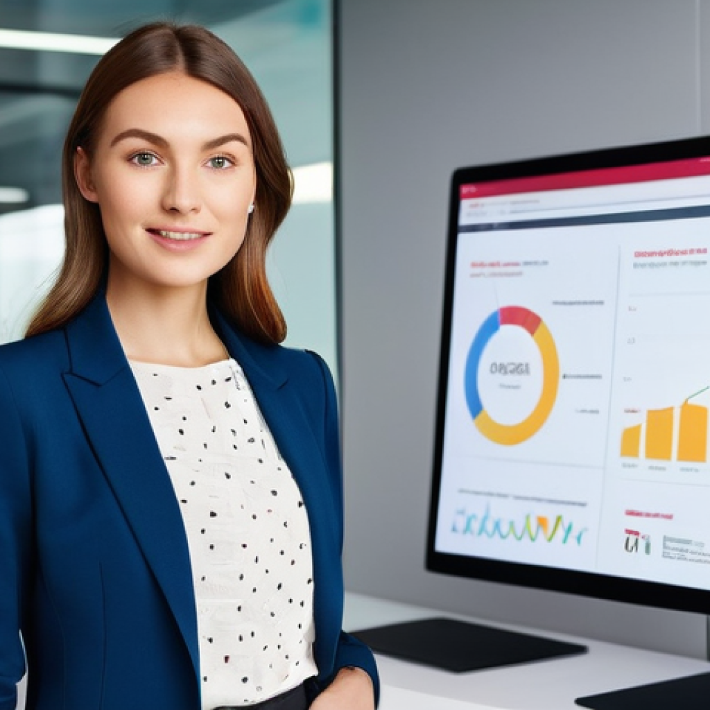 색상별 마케팅 전략과 공간 디자인 - **Prompt:** "A young professional woman in her late 20s, wearing a chic business-casual outfit (e.g....