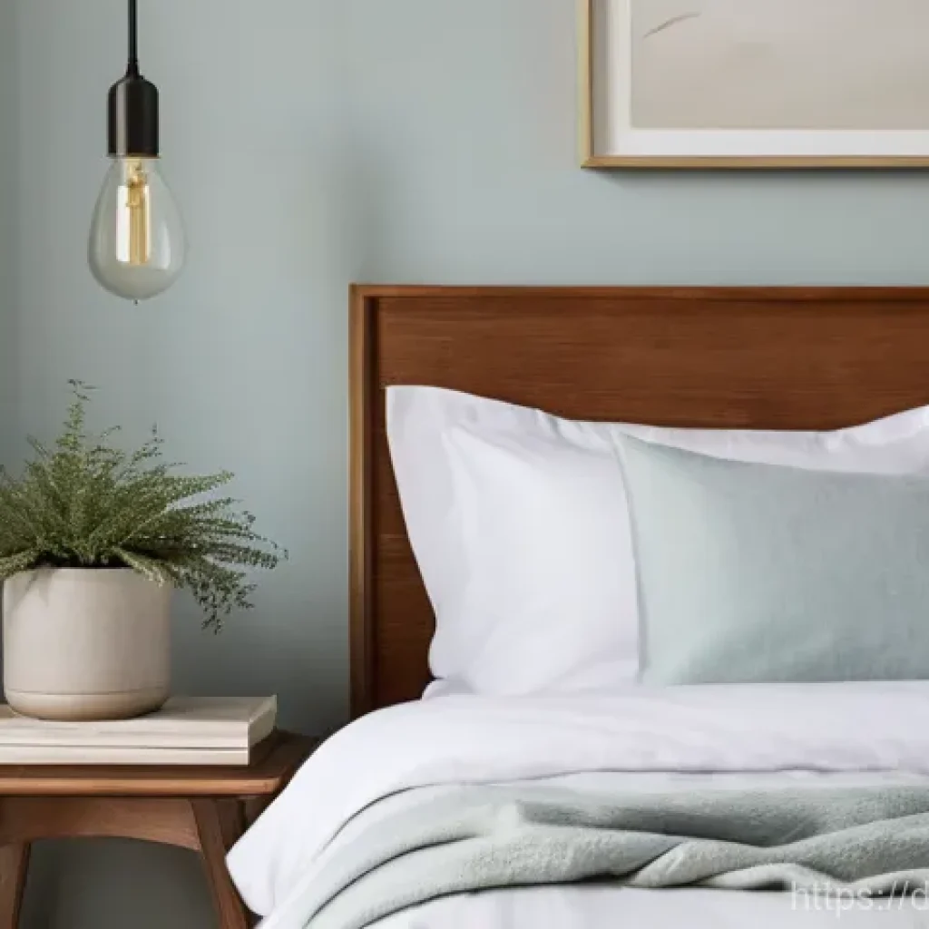 색상 사용으로 공간의 매력 높이기 - **A Serene Bedroom Retreat:** A beautifully designed bedroom bathed in soft, natural light filtering...