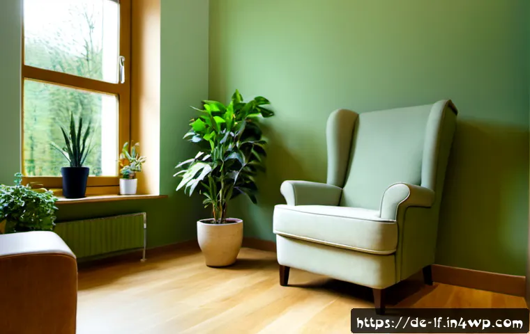 Home 17 색채심리학 기반의 치료 공간 디자인 - Photorealistic color psychology therapy room in a modern German wellness clinic, soothing sage-green...